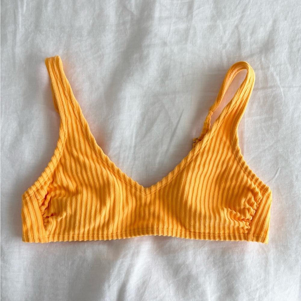 Orange Ribbed Xhilaration Bikini Top